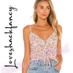 LoveShackFancy Sarai Floral Crop Fruity Punch